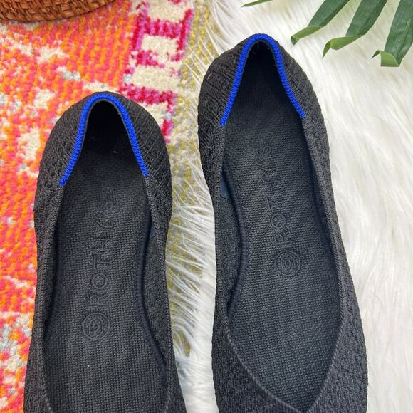 Rothy's Black Lightweight Knit Slip On Honeycomb Round Toe Flats 8.5 - Picture 4 of 10